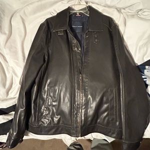 Selling my Tommy Hilfiger leather jacket. Bought it this past winter wore twice
